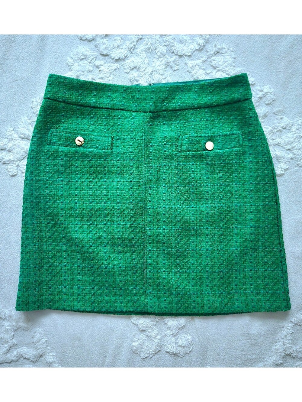 Nwot LOFT Tweed Mini Skirt, Green, Work, School, 6